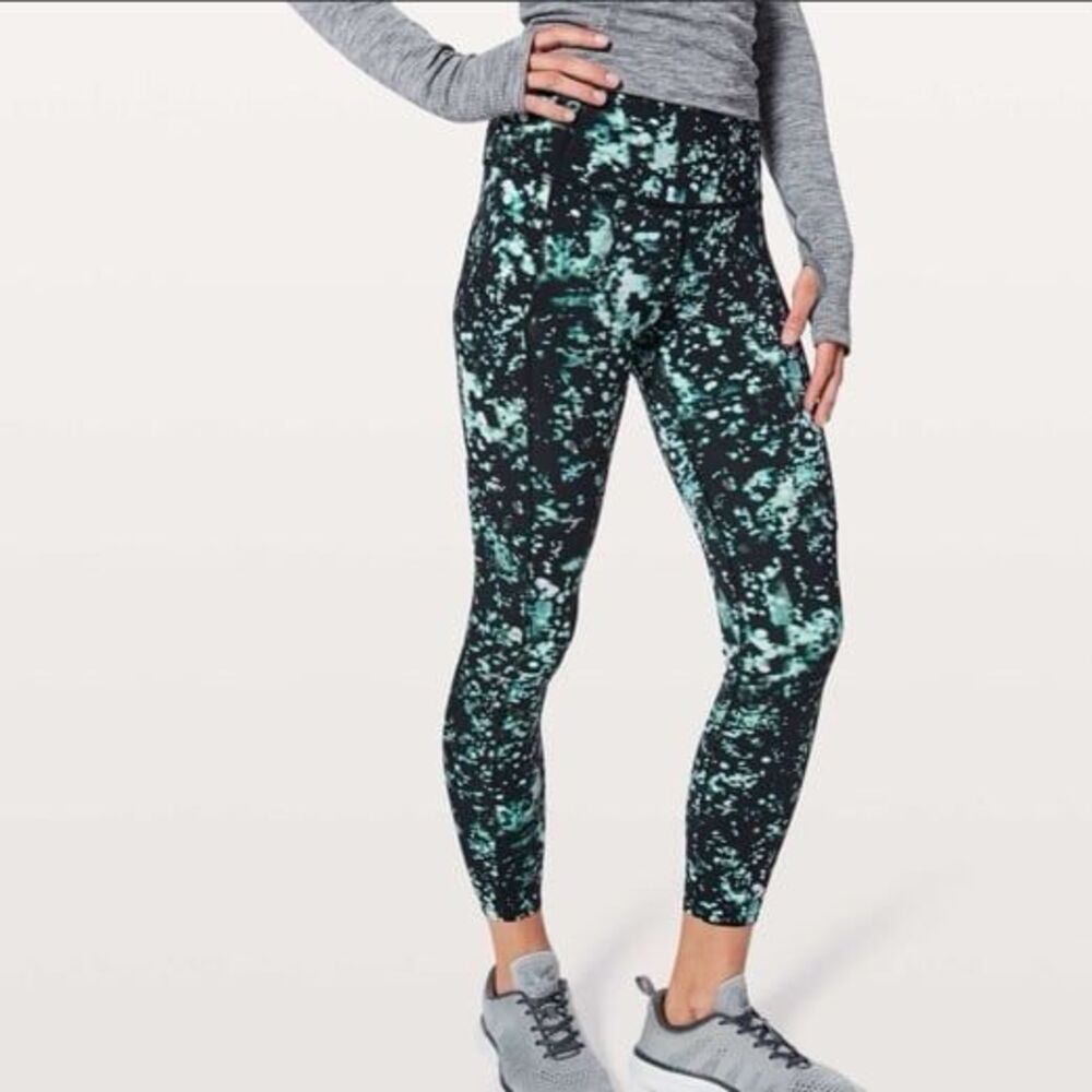 Lululemon Fast & Free 7/8 Tight II *Nulux 25" Pixel Haze Multi Black (4) #267